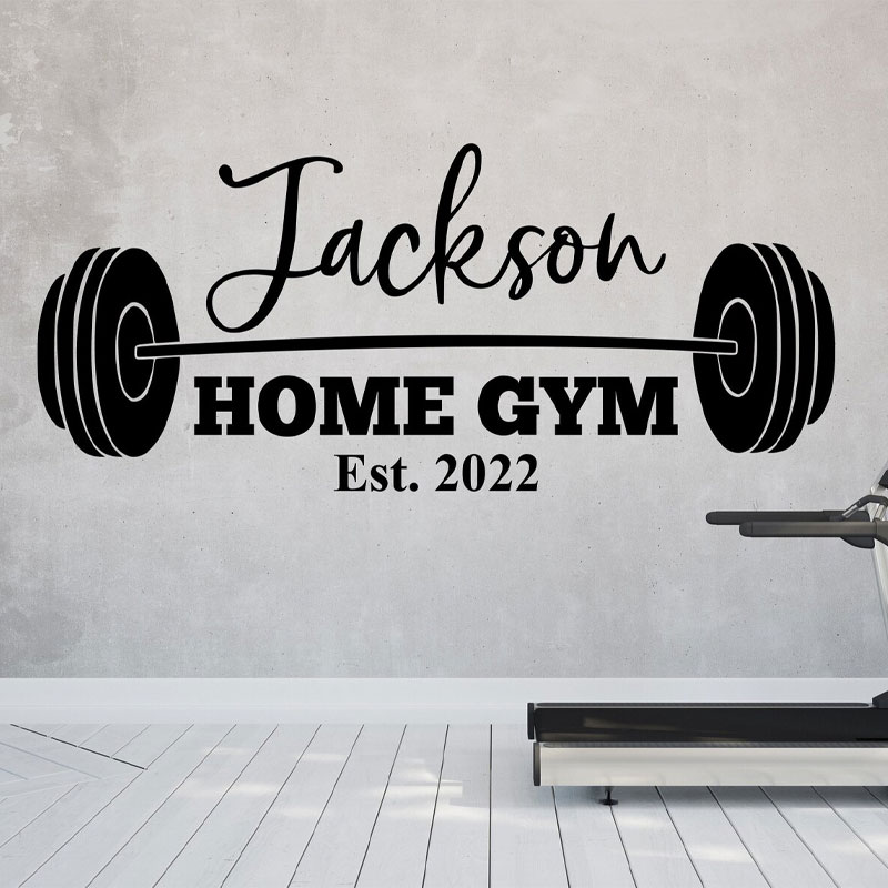 Home Gym Names - 맞춤형 가족 이름 체육관 벽 데칼-개인화된