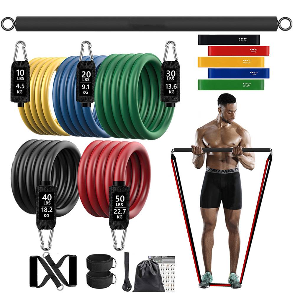 Home Gym Weight Machine - 150lb 피트니스 부티 저항 탄성 밴드