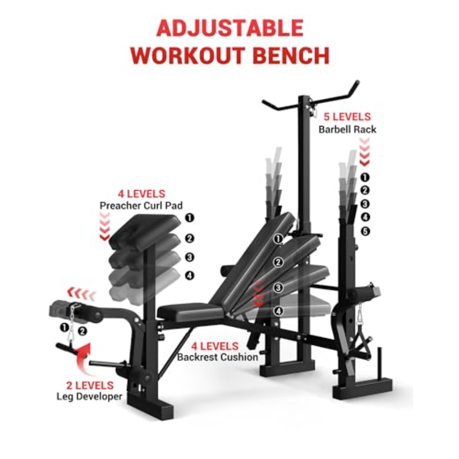 홈짐 8-in-1 접이식 웨이트 벤치 세트 (프리처 컬 - Home Gym Lat Pulldown 리뷰 및 가격