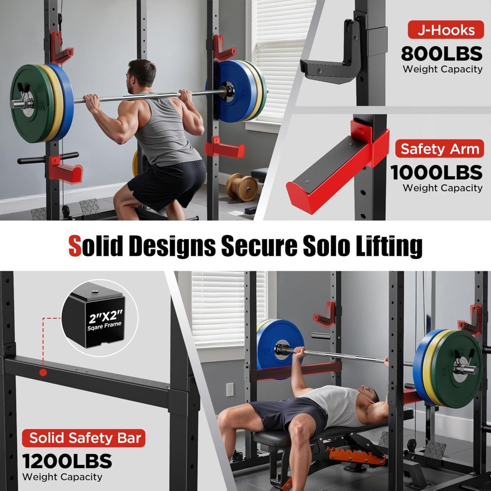 다기능 파워 케이지 스쿼트 랙 (풀리 시스템 및 랫 풀 - Home Gym Lat Pulldown 리뷰 및 가격