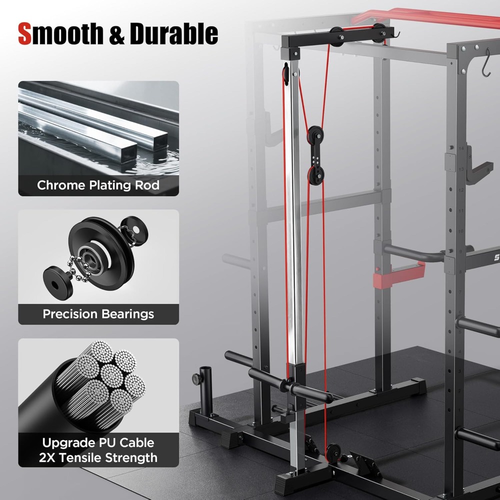 다기능 파워 케이지 스쿼트 랙 (풀리 시스템 및 랫 풀 - Home Gym Lat Pulldown 리뷰 및 가격