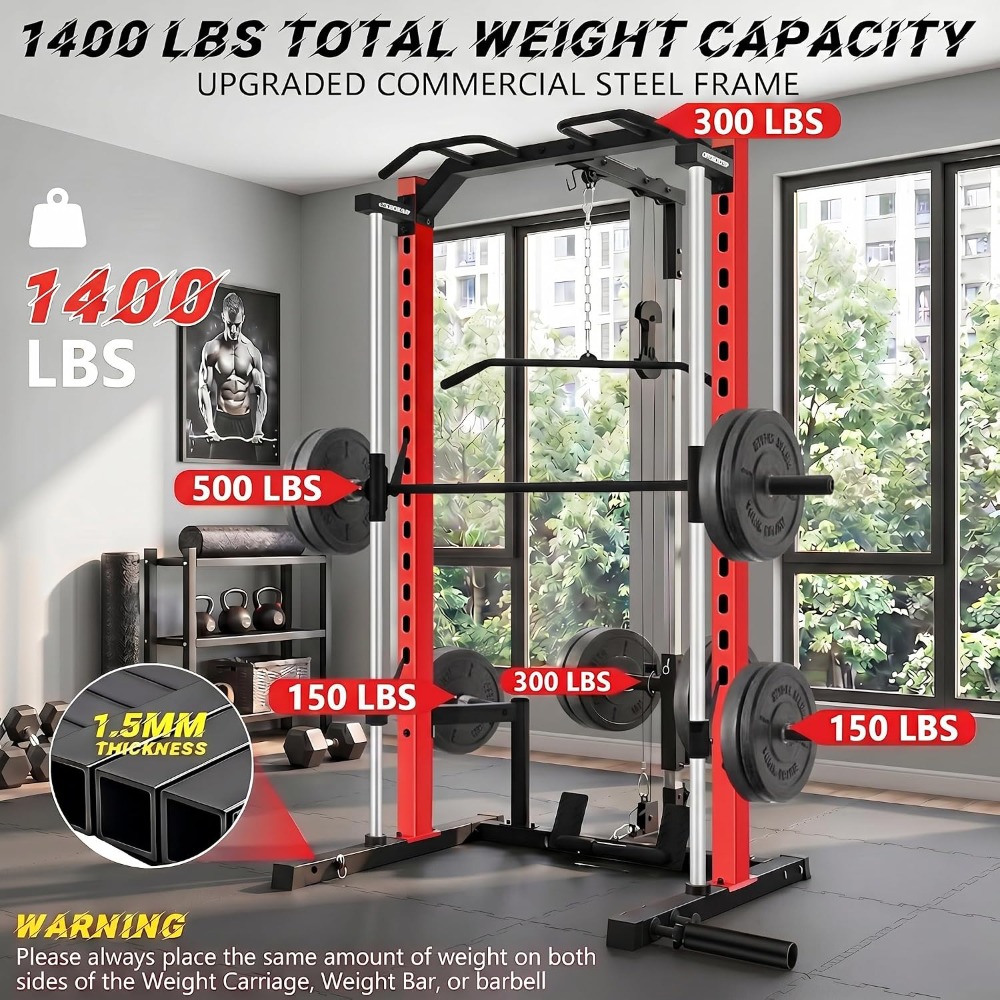 올인원 스미스 머신 파워 랙 (랫풀다운, 풀업바, 바벨 - Home Gym Lat Pulldown Machine 리뷰 및 가격