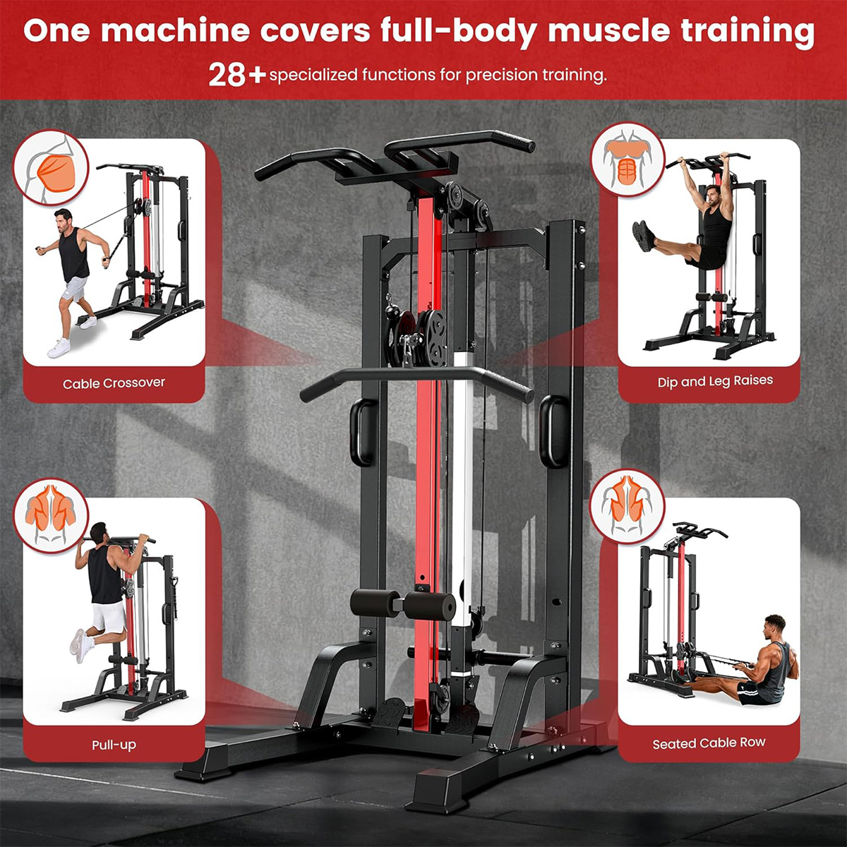 푸부 홈짐 머신 - 랫풀다운, 로우&백 운동을 위한 하 - All In One Gym Home Equipment 리뷰 및 가격
