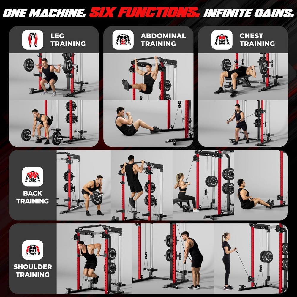 2000LBS 다기능 파워 랙(듀얼 풀리 시스템 포함) - Home Gym All In One 리뷰 및 가격