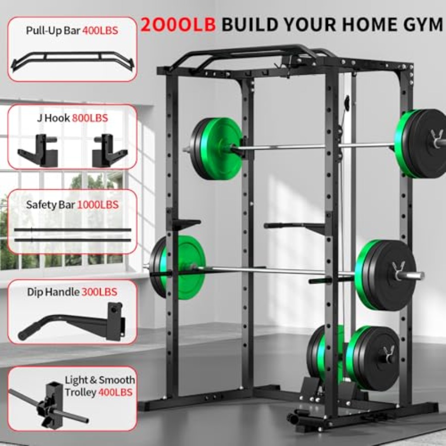 홈짐 파워 랙 (랫풀다운 포함) 블랙 스틸 2000LB - Home Gym Lat Pulldown 리뷰 및 가격