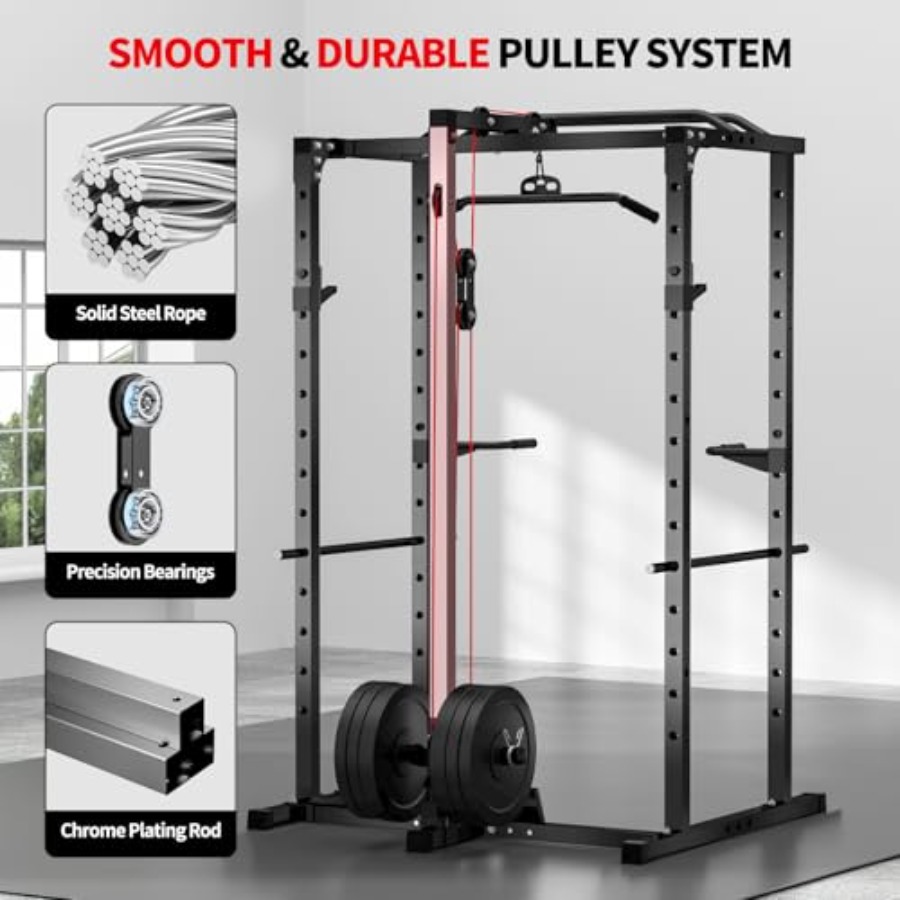 홈짐 파워 랙 (랫풀다운 포함) 블랙 스틸 2000LB - Home Gym Lat Pulldown 리뷰 및 가격