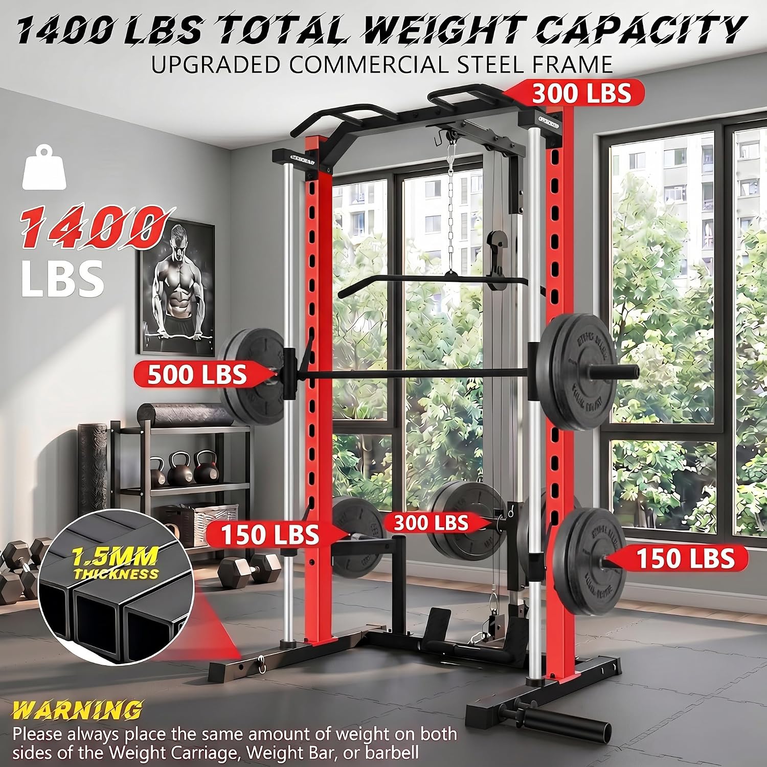 올인원 스미스 머신 파워 랙 (랫 풀다운, 풀업 바,  - Home Gym Lat Pulldown Machine 리뷰 및 가격