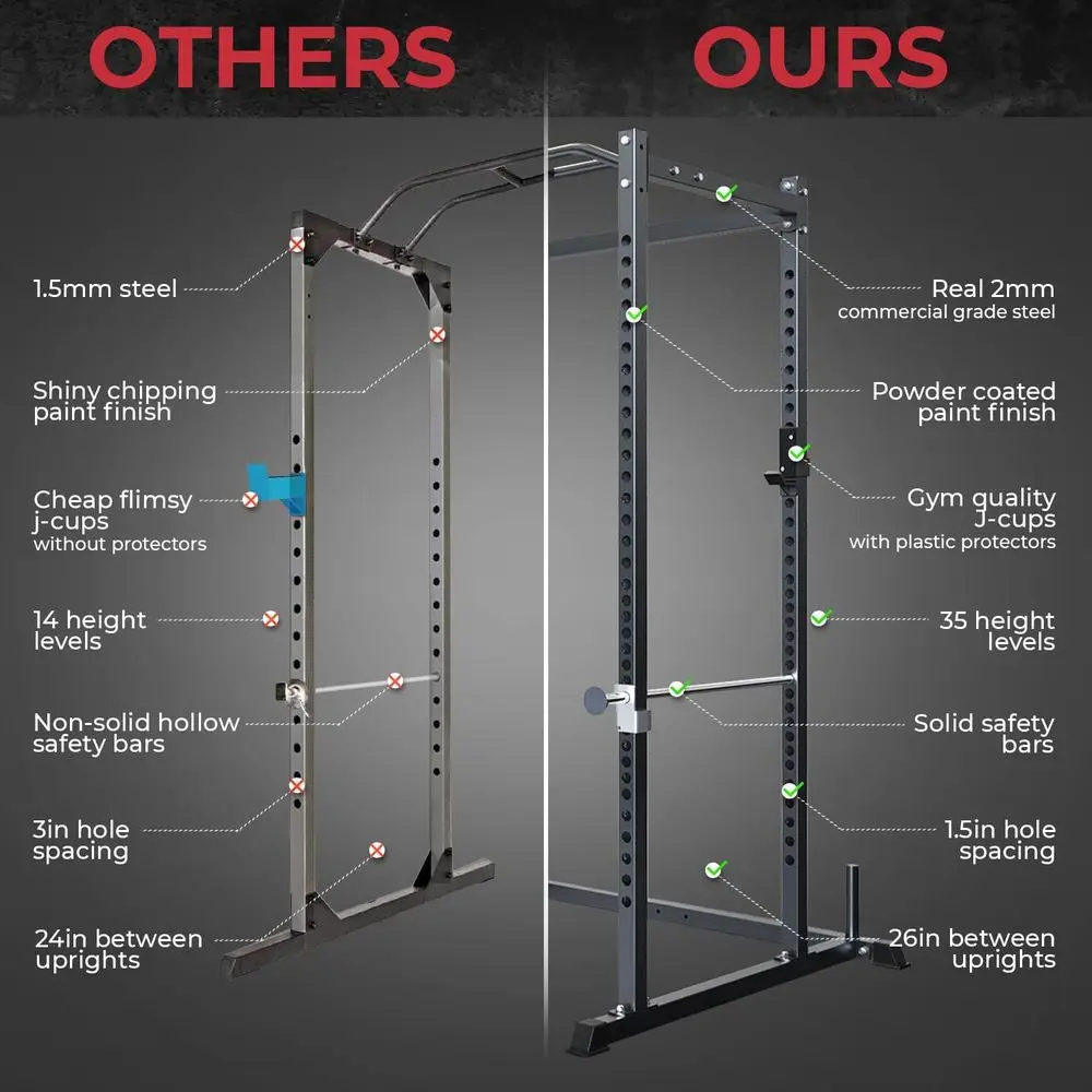 다기능 스쿼트 랙 (견고한 안전 바 및 J-후크 포함) - Home Gym Lat Pulldown 리뷰 및 가격